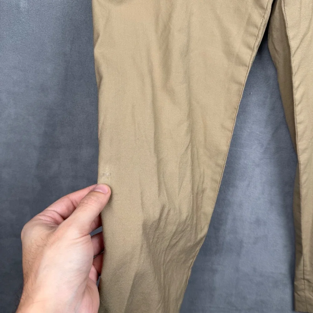 Lauren Ralph Lauren Mens 100% Wool Khaki‎ Straight Leg Dress Pants Total Comfort
